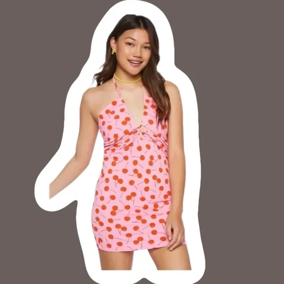 Forever 21 | Dresses | Cherry Print Pink Halter Mini Dress Forever 2 New With Tags Size L | Poshmark Forever 21 | Dresses | Cherry Print Pink Halter Mini Dress Forever 2 New With Tags Size L | Poshmark